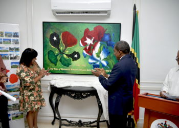 Prime Minister Drew Unveils Commemorative Painting Celebrating 30 Years of SKN-Cuba Diplomatic Relations