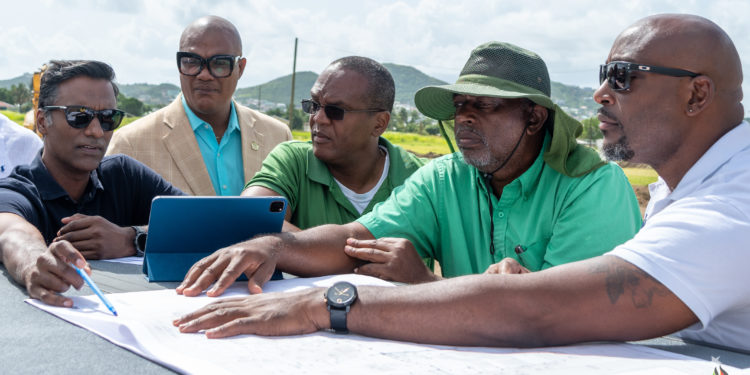 MINISTER OF EDUCATION VISITS CONSTRUCTION SITE OF NEW BASSETERRE HIGH SCHOOL AS WORK OFFICIALLY BEGINS