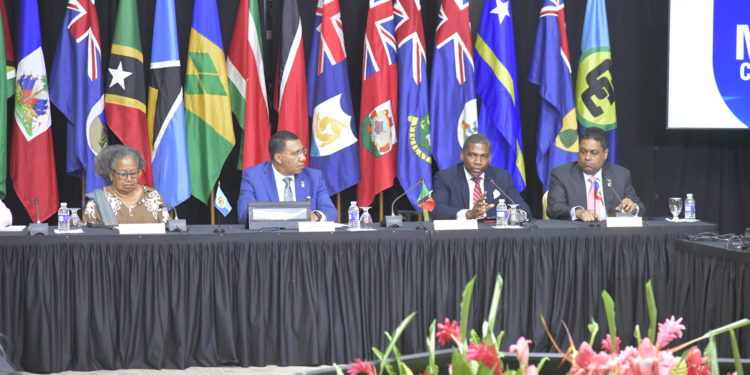 Prime Minister Drew Participates in CARICOM Closing Press Conference alongside Chairman Hon. Andrew Holness