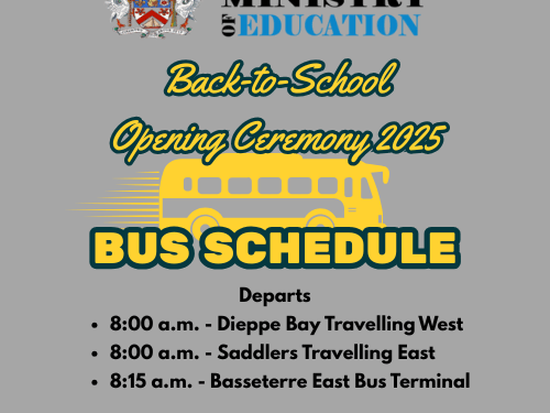 PUBLIC SERVICE ANNOUNCEMENT:BACK TO SCHOOL OPENING CEREMONY BUS SCHEDULE