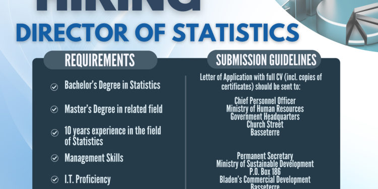 Vacancy – Director of Statistics, Ministry of Sustainable Development