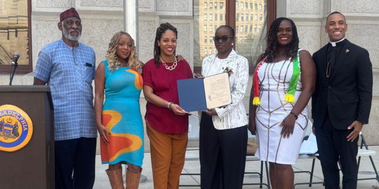 Saint Kitts and Nevis 42nd Anniversary of Independence Celebrated with Flag Raising Ceremony at Philadelphia City Hall
