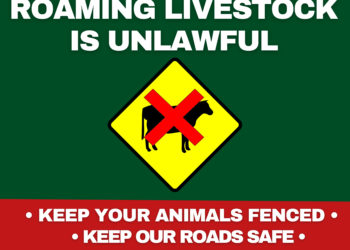 PUBLIC ADVISORY: ROAMING LIVESTOCK IS UNLAWFUL 