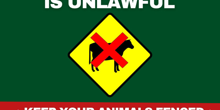 PUBLIC ADVISORY: ROAMING LIVESTOCK IS UNLAWFUL