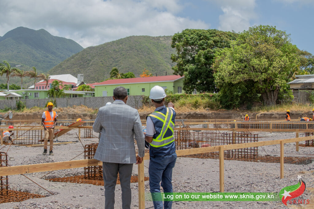 PRIME MINISTER DREW PLEASED WITH STRONG PROGRESS AND JOB CREATION AT BASSETERRE HIGH SCHOOL CONSTRUCTION SITE